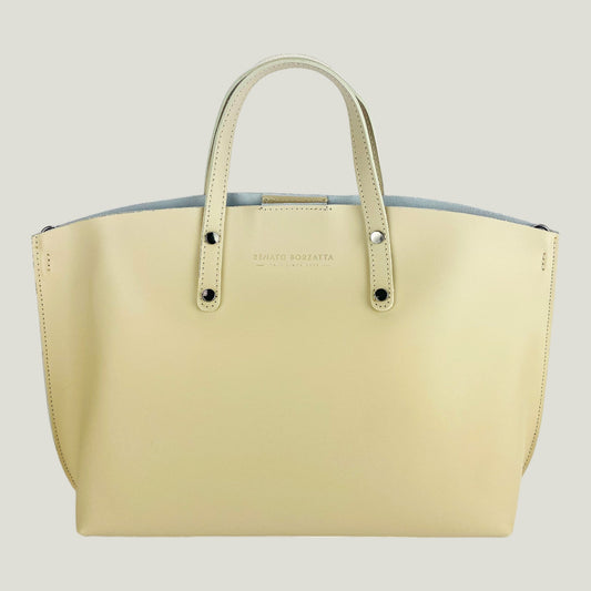 Elegante Damen-Handtasche aus Echtleder – Beige