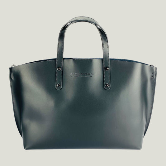 Elegante Damen-Handtasche aus Echtleder – Nero (Schwarz)