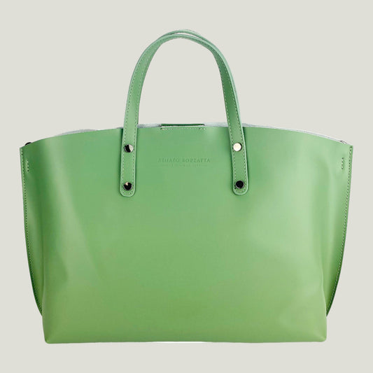 Elegante Damen-Handtasche aus Echtleder – Menta (Mintgrün)