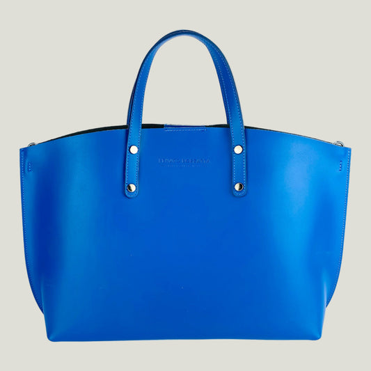 Elegante Damen-Handtasche aus Echtleder – Royalblau