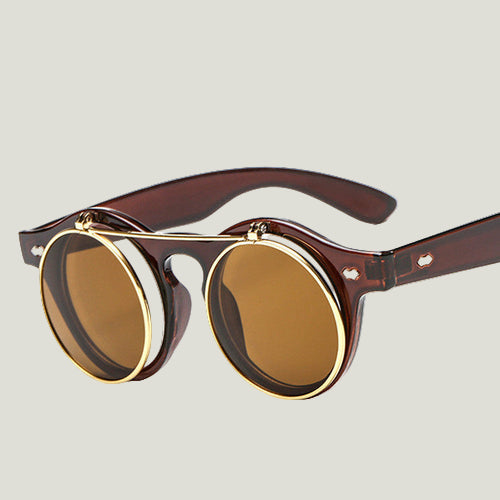 Retro Round Steampunk Sonnenbrille – Damen Designer Style