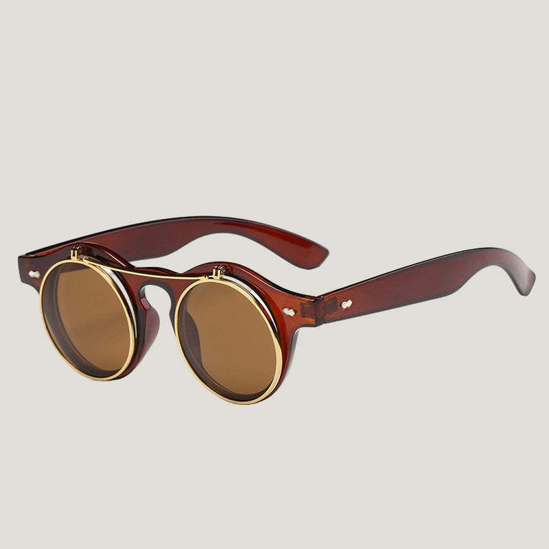 Retro Round Steampunk Sonnenbrille – Damen Designer Style