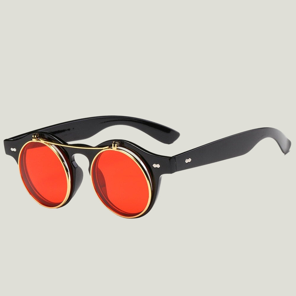 Retro Round Steampunk Sonnenbrille – Damen Designer Style
