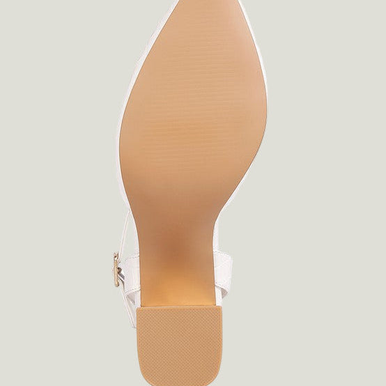 Elegante Croc Faux Leather Block Heel Sandals