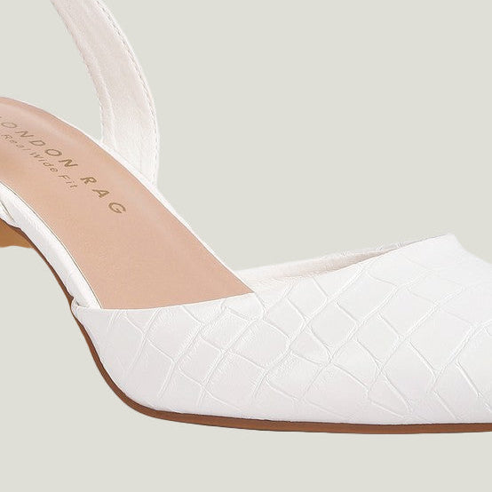 Elegante Croc Faux Leather Block Heel Sandals