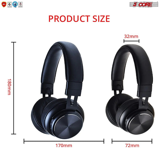 5Core – Bluetooth Over-Ear Headphones | Noise Cancelling, 30h Spielzeit, Wired & Wireless