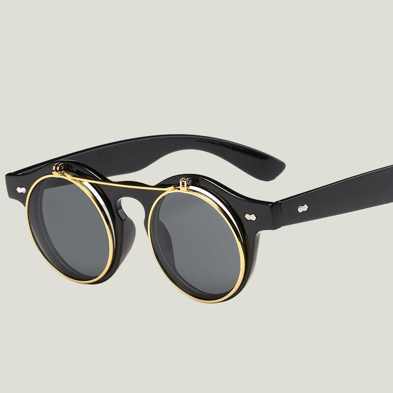 Retro Round Steampunk Sonnenbrille – Damen Designer Style