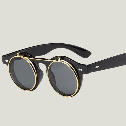 Retro Round Steampunk Sonnenbrille – Damen Designer Style