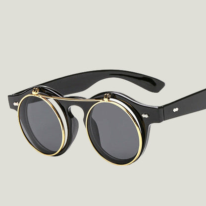 Retro Round Steampunk Sonnenbrille – Damen Designer Style