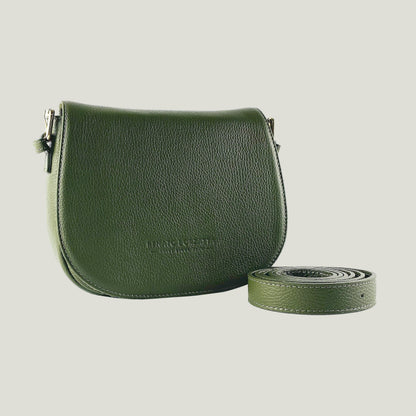 Borsa Donna mit Lederschulterriemen – Verde