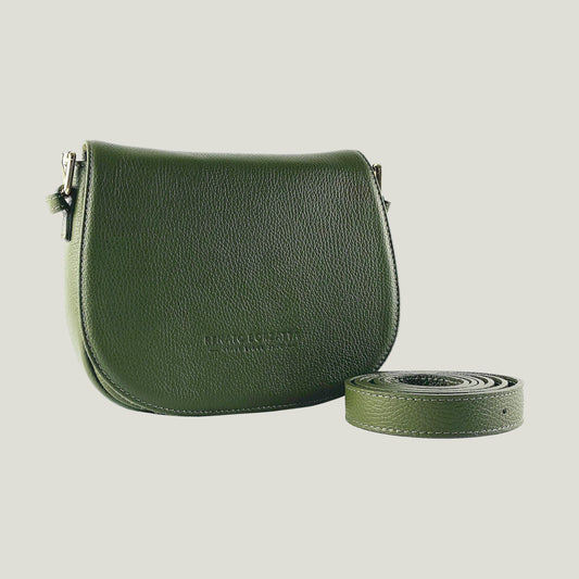 Borsa Donna mit Lederschulterriemen – Verde