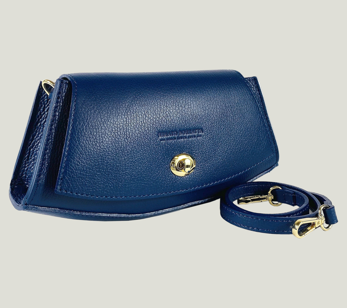 Borsa Donna a Spalla aus Echtleder – Blue
