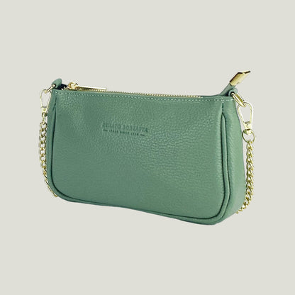 Mini Bag aus Echtleder mit Metall-Tracolla – Menta
