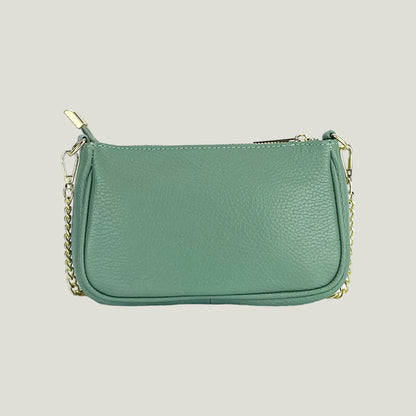 Mini Bag aus Echtleder mit Metall-Tracolla – Menta