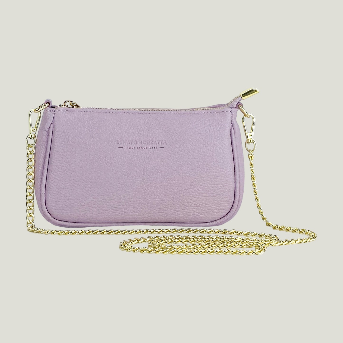 Mini Bag aus Echtleder mit Metall-Tracolla – Lilla