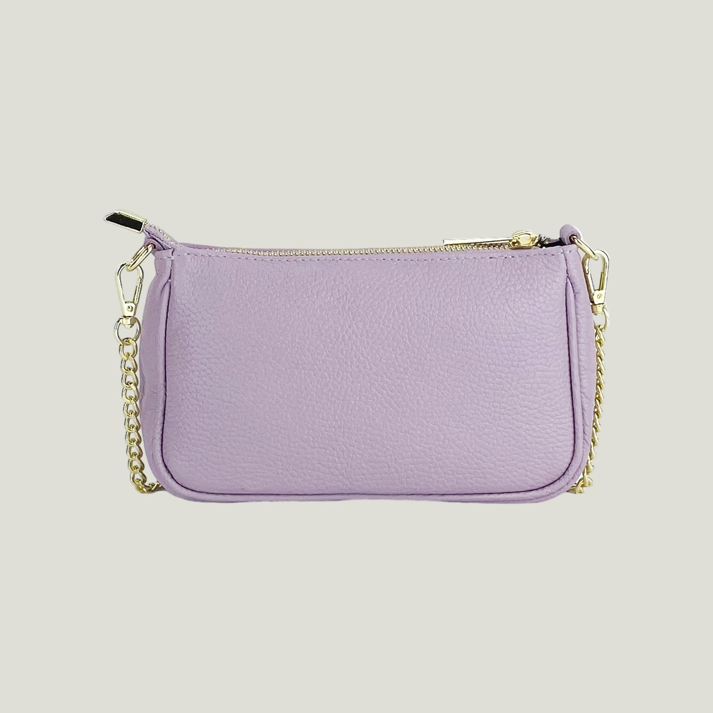 Mini Bag aus Echtleder mit Metall-Tracolla – Lilla