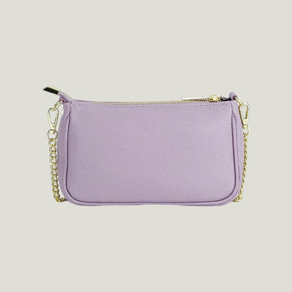 Mini Bag aus Echtleder mit Metall-Tracolla – Lilla