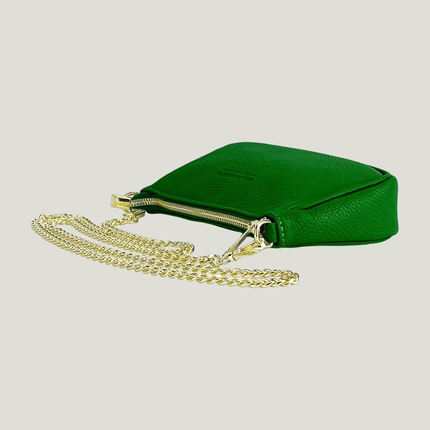 Mini Bag aus Echtleder mit Metall-Tracolla – Verde