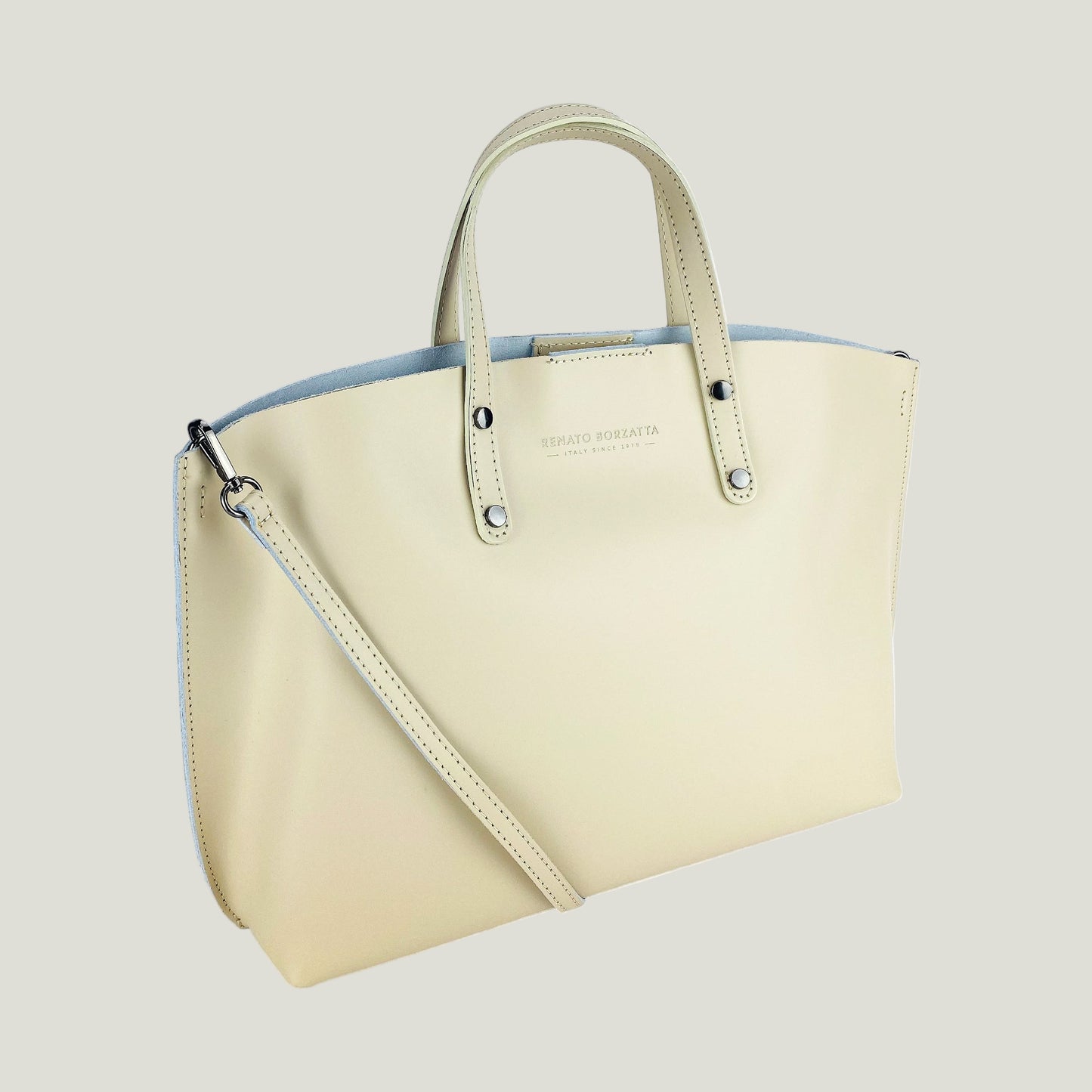 Elegante Damen-Handtasche aus Echtleder – Beige