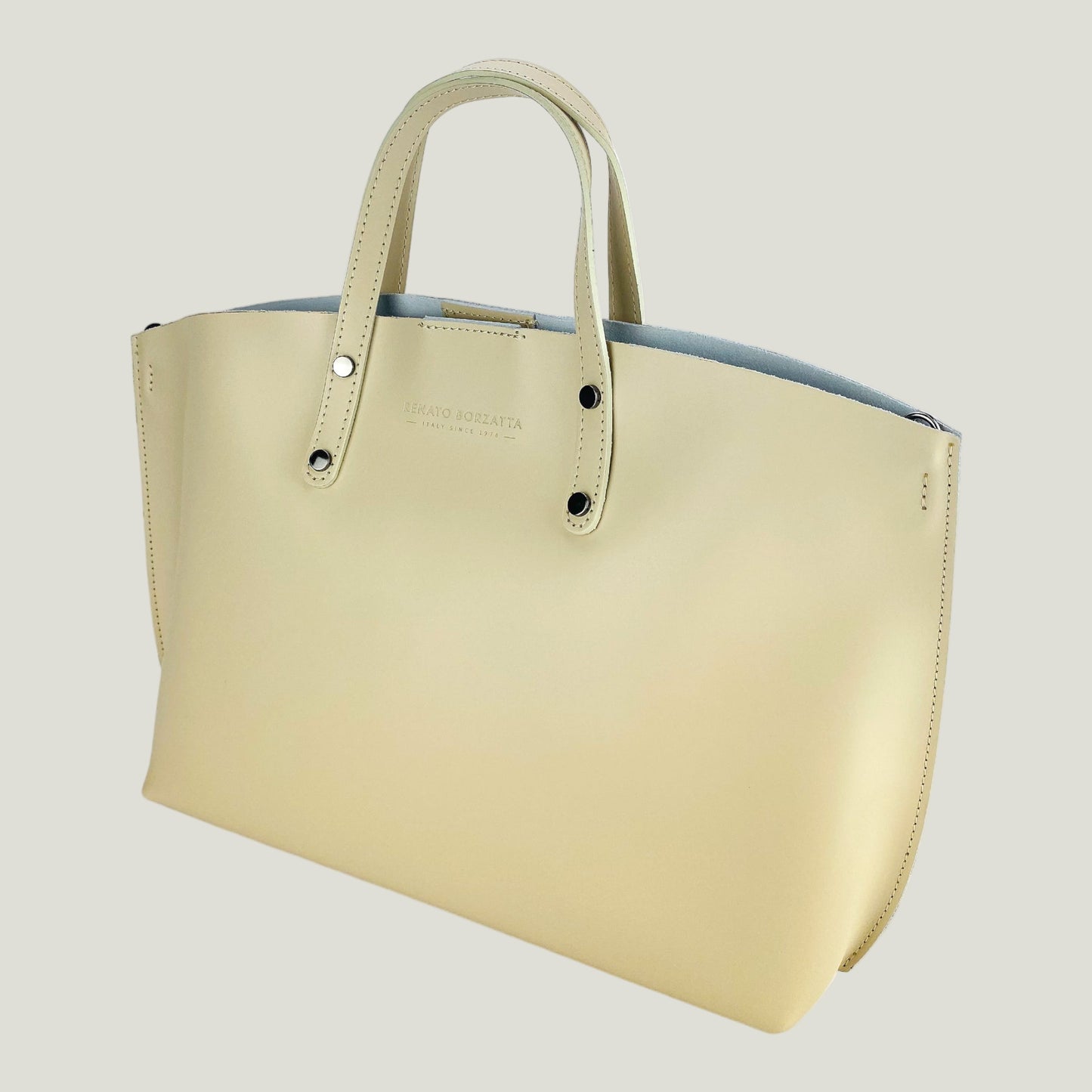 Elegante Damen-Handtasche aus Echtleder – Beige