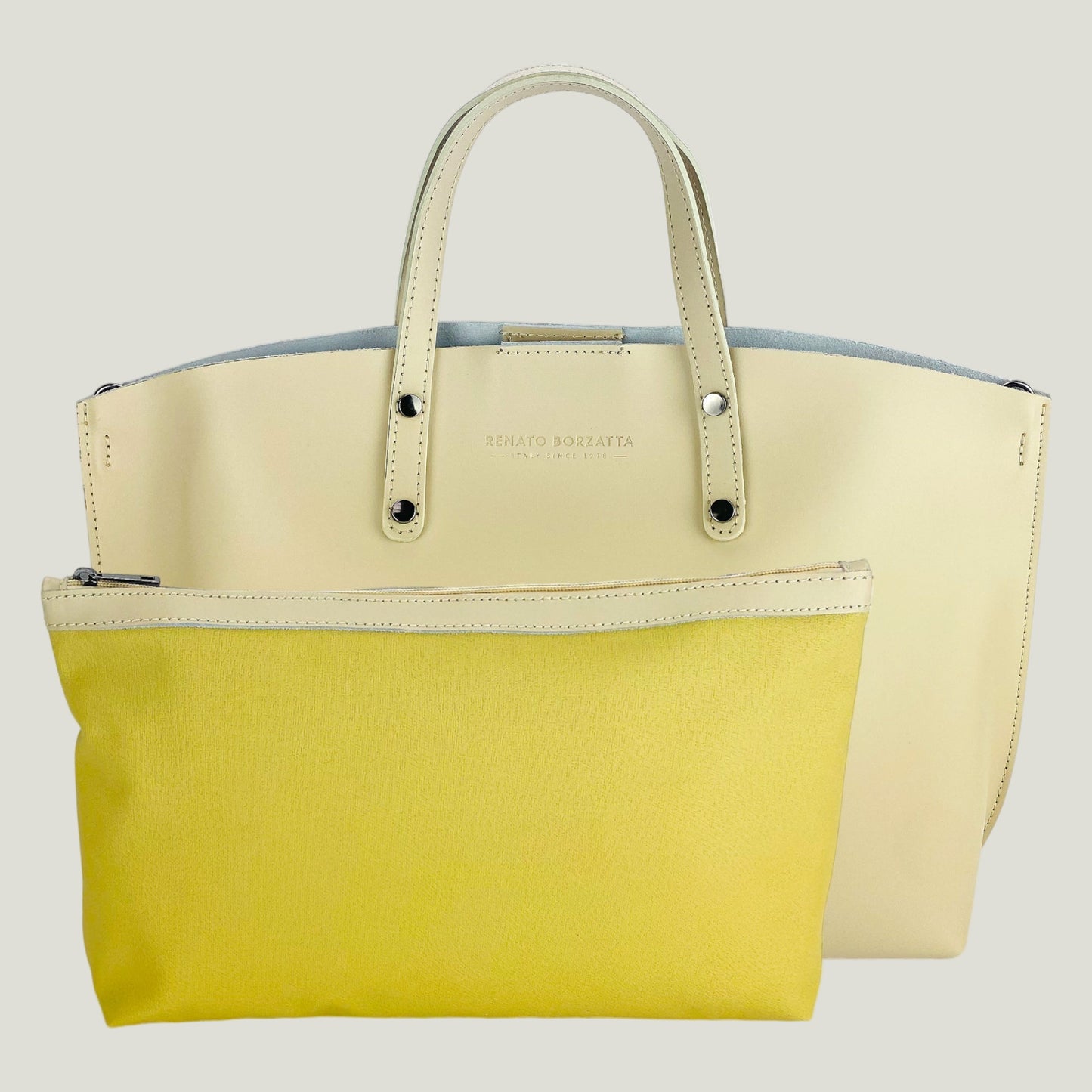 Elegante Damen-Handtasche aus Echtleder – Beige