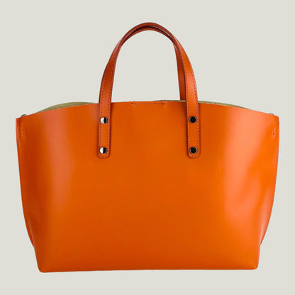 Elegante Damen-Handtasche aus Echtleder – Paprika