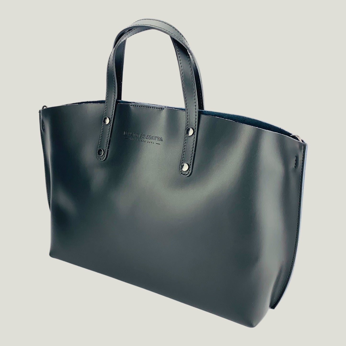 Elegante Damen-Handtasche aus Echtleder – Nero (Schwarz)