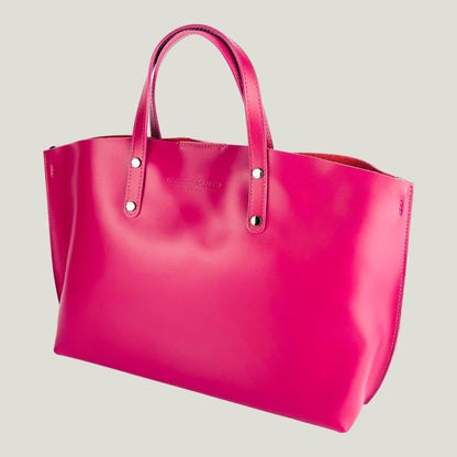 Große Damen-Handtasche mit abnehmbarem Schulterriemen - Fuxia