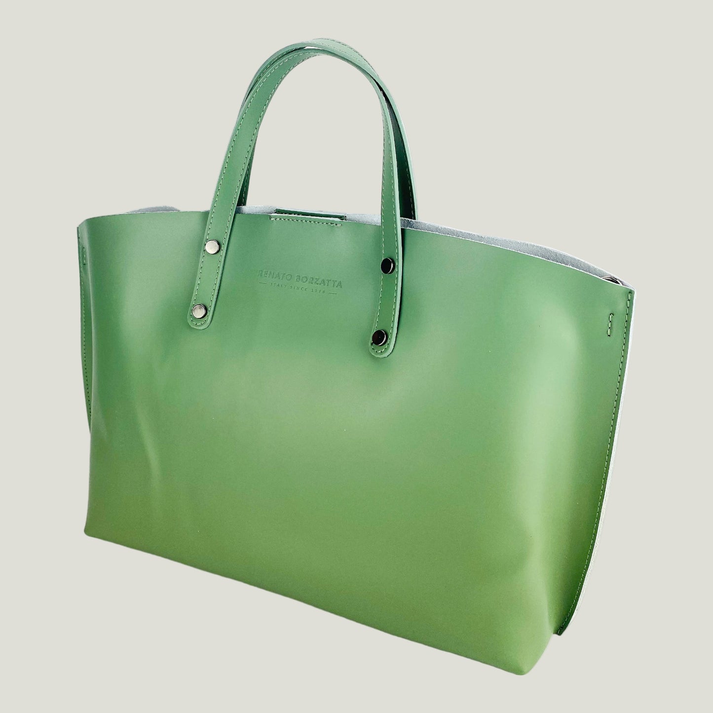 Elegante Damen-Handtasche aus Echtleder – Menta (Mintgrün)