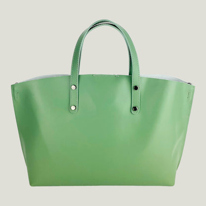 Elegante Damen-Handtasche aus Echtleder – Menta (Mintgrün)