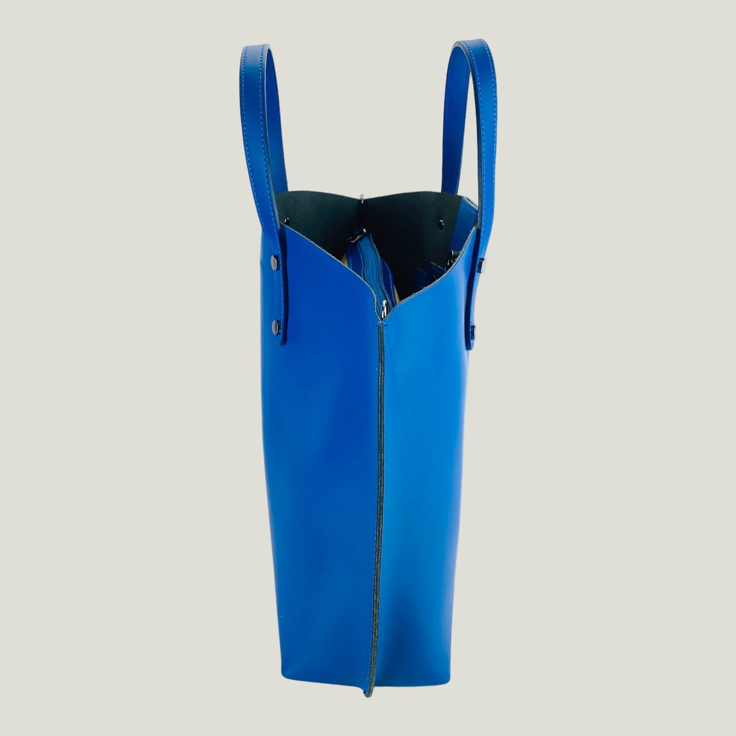 Elegante Damen-Handtasche aus Echtleder – Royalblau