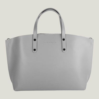 Elegante Damen-Handtasche aus Echtleder – Grigio (Grau)
