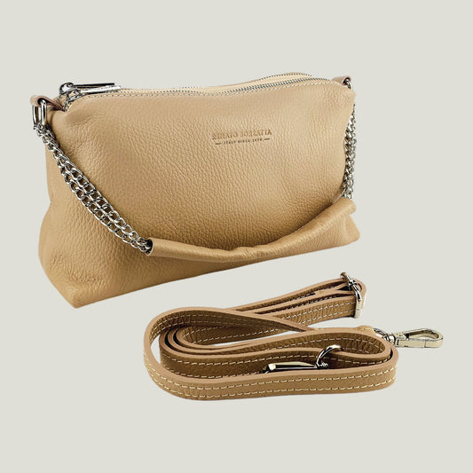 Borsa Donna a Mano mit Doppelreißverschluss – Cipria