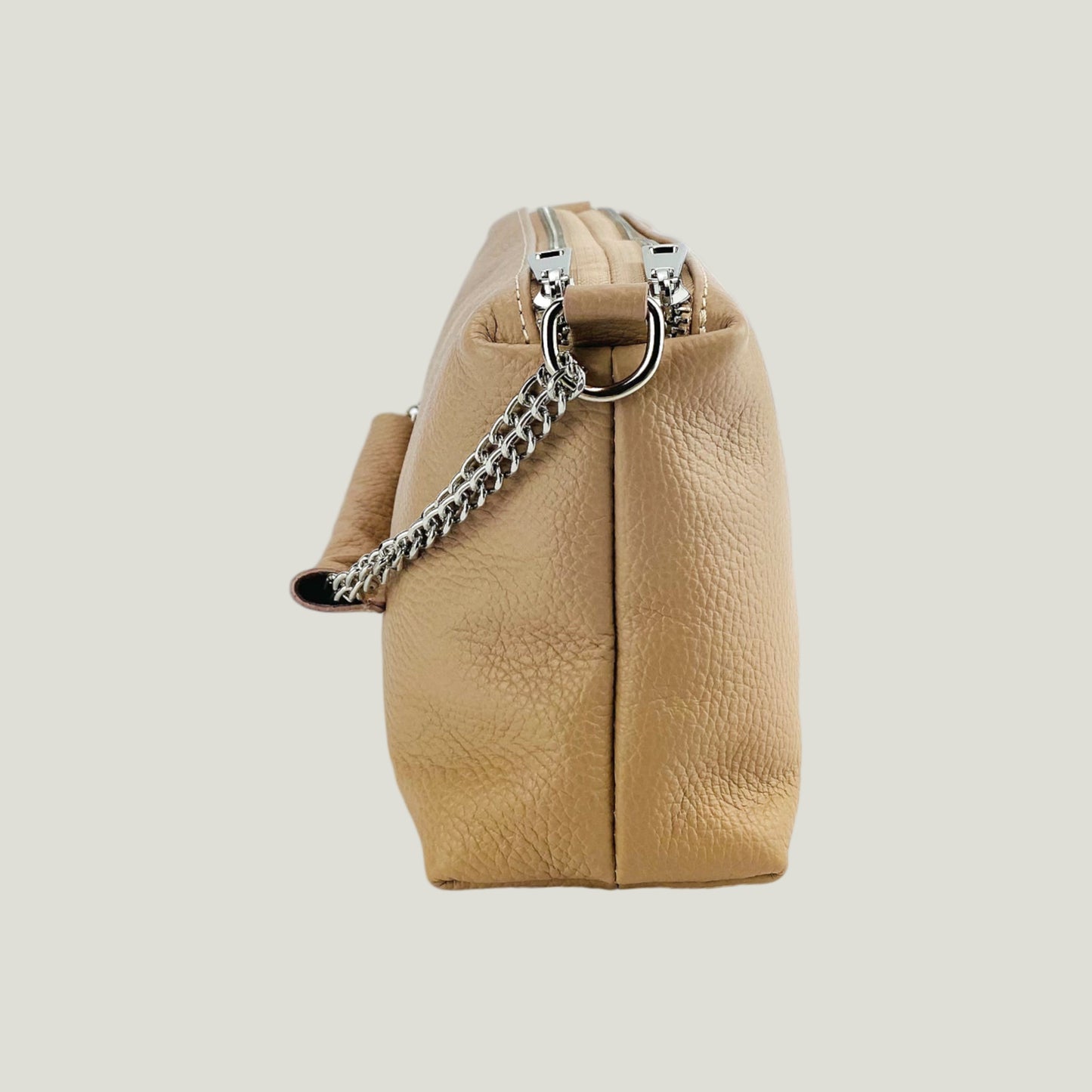 Borsa Donna a Mano mit Doppelreißverschluss – Cipria