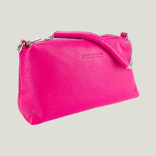 Borsa Donna a Mano mit Doppelreißverschluss – Fuxia