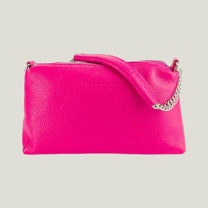 Borsa Donna a Mano mit Doppelreißverschluss – Fuxia