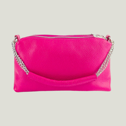 Borsa Donna a Mano mit Doppelreißverschluss – Fuxia