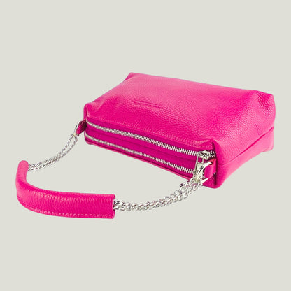 Borsa Donna a Mano mit Doppelreißverschluss – Fuxia