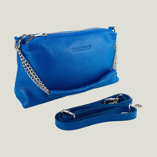 Borsa Donna a Mano mit Doppelreißverschluss – Blue Royal