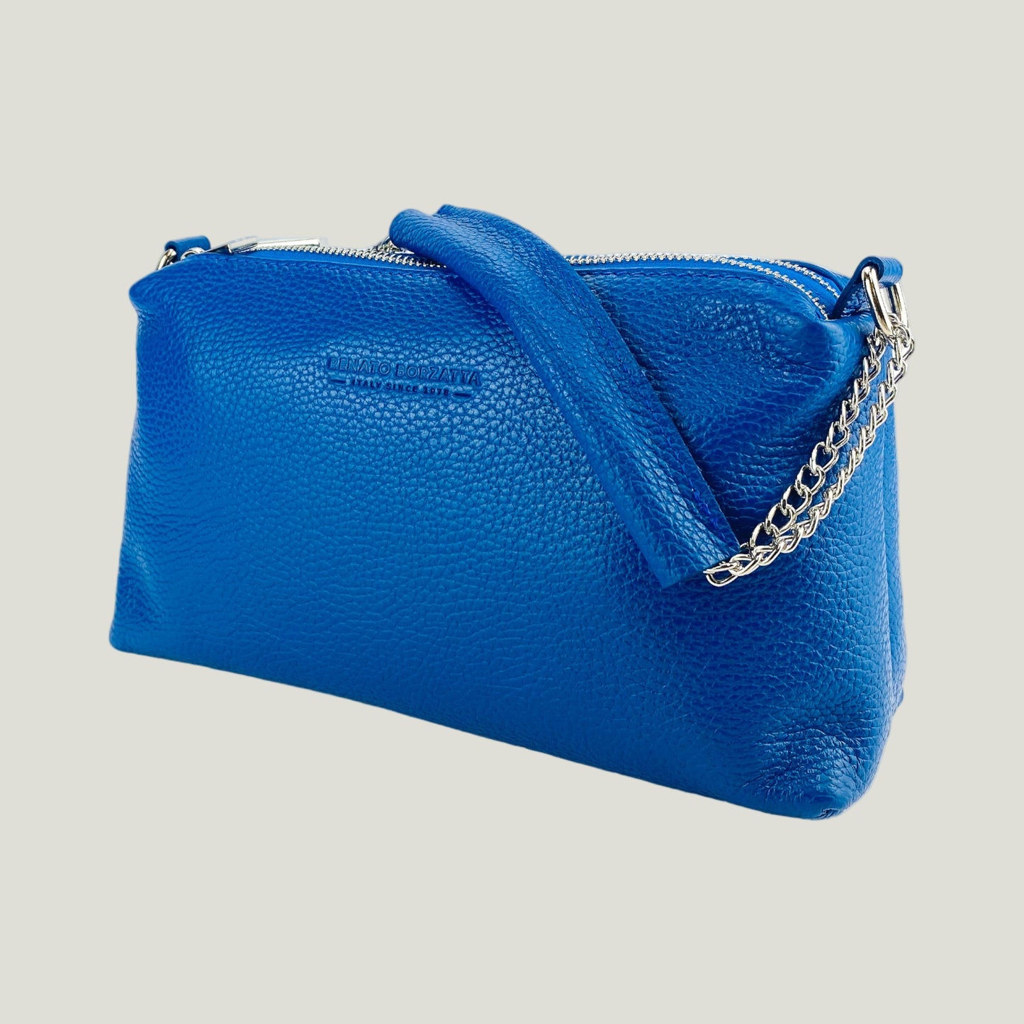 Borsa Donna a Mano mit Doppelreißverschluss – Blue Royal