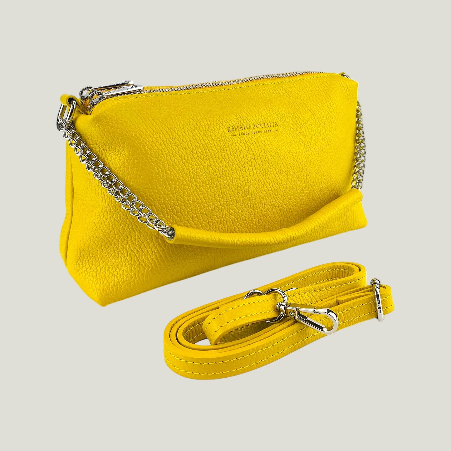 Borsa Donna a Mano mit Doppelreißverschluss – Giallo