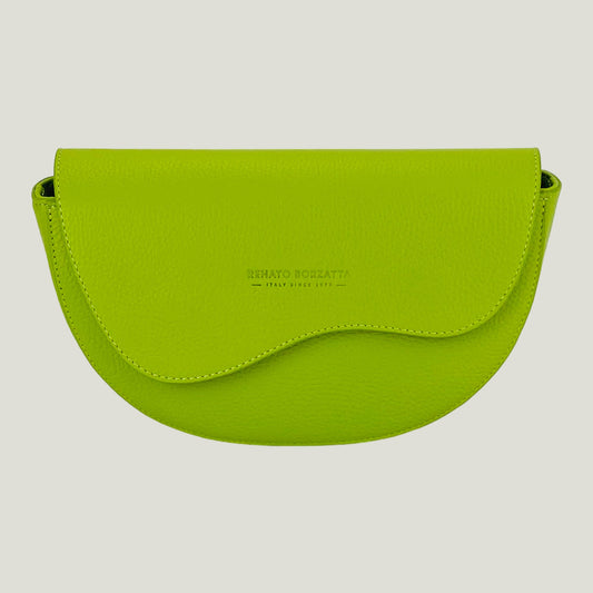 Borsa Donna a Bandoliera stondata aus Echtleder – Lime