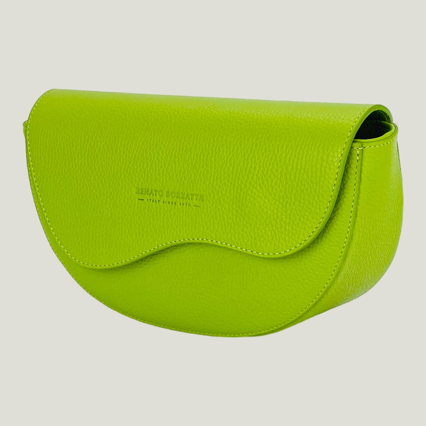 Borsa Donna a Bandoliera stondata aus Echtleder – Lime