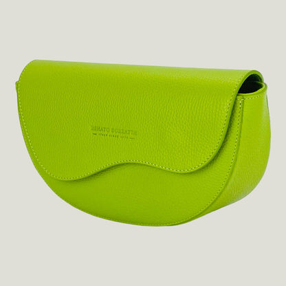 Borsa Donna a Bandoliera stondata aus Echtleder – Lime