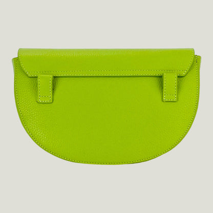 Borsa Donna a Bandoliera stondata aus Echtleder – Lime