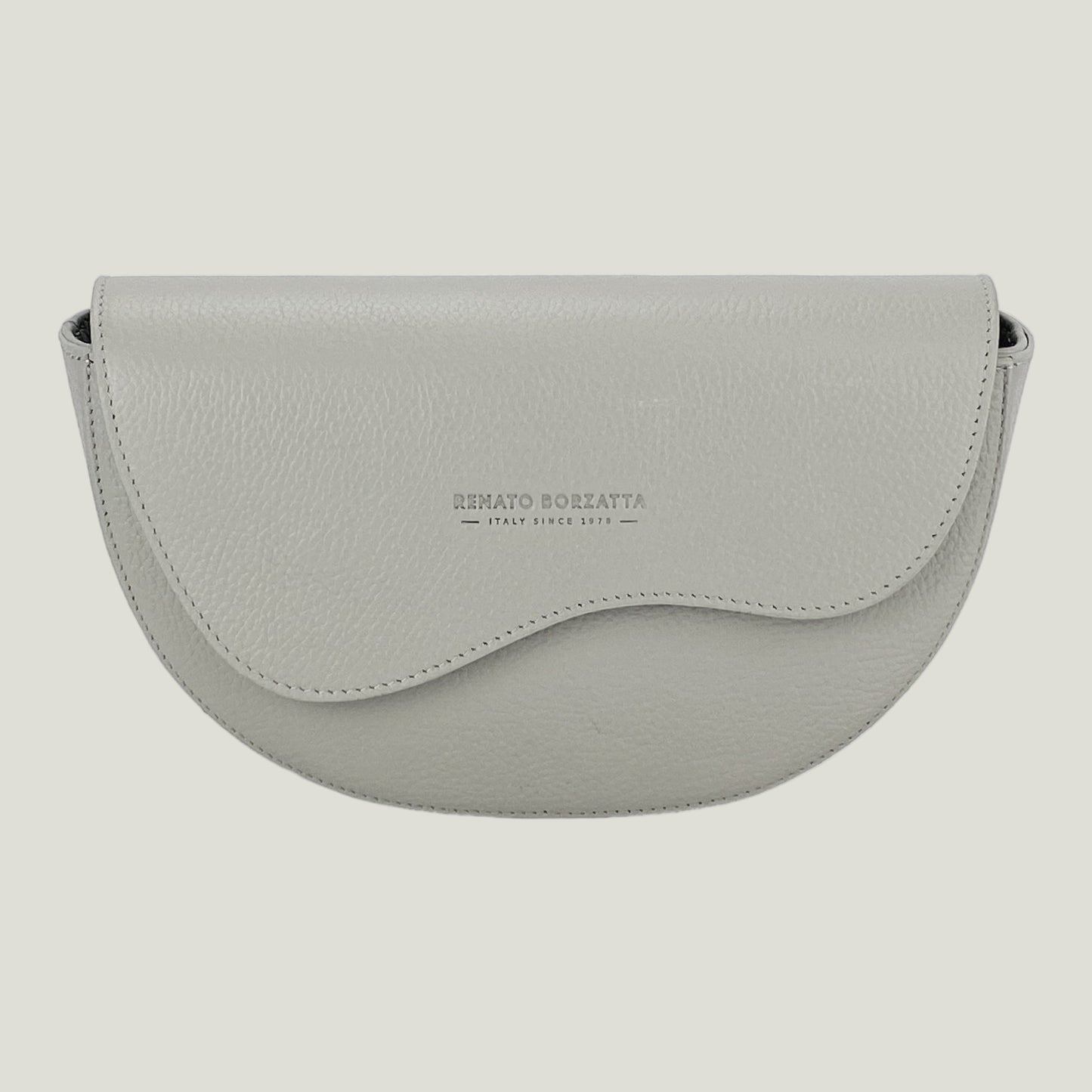 Borsa Donna a Bandoliera stondata aus Echtleder – Ghiaccio