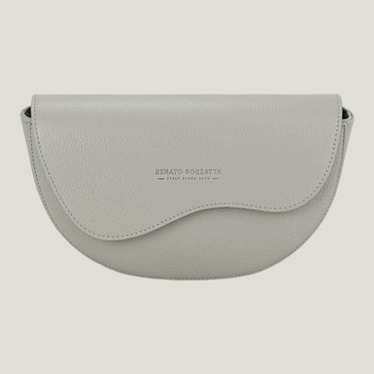 Borsa Donna a Bandoliera stondata aus Echtleder – Ghiaccio