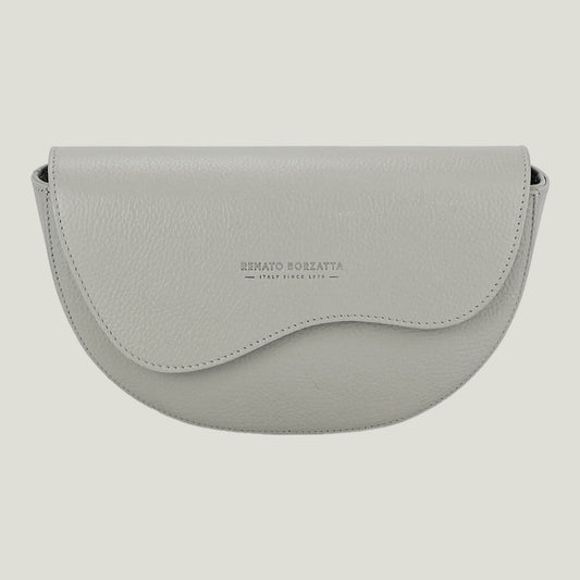 Borsa Donna a Bandoliera stondata aus Echtleder – Ghiaccio