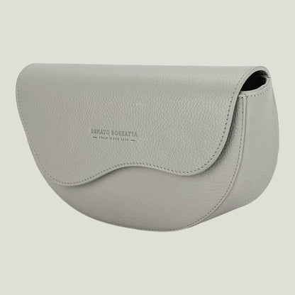 Borsa Donna a Bandoliera stondata aus Echtleder – Ghiaccio