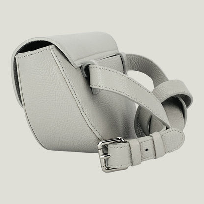 Borsa Donna a Bandoliera stondata aus Echtleder – Ghiaccio